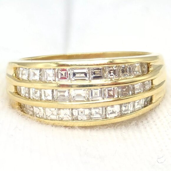 Authentic! Julius Cohen 18k Yellow Gold Diamond 1.30ct Band Ring - Picture 11 of 12